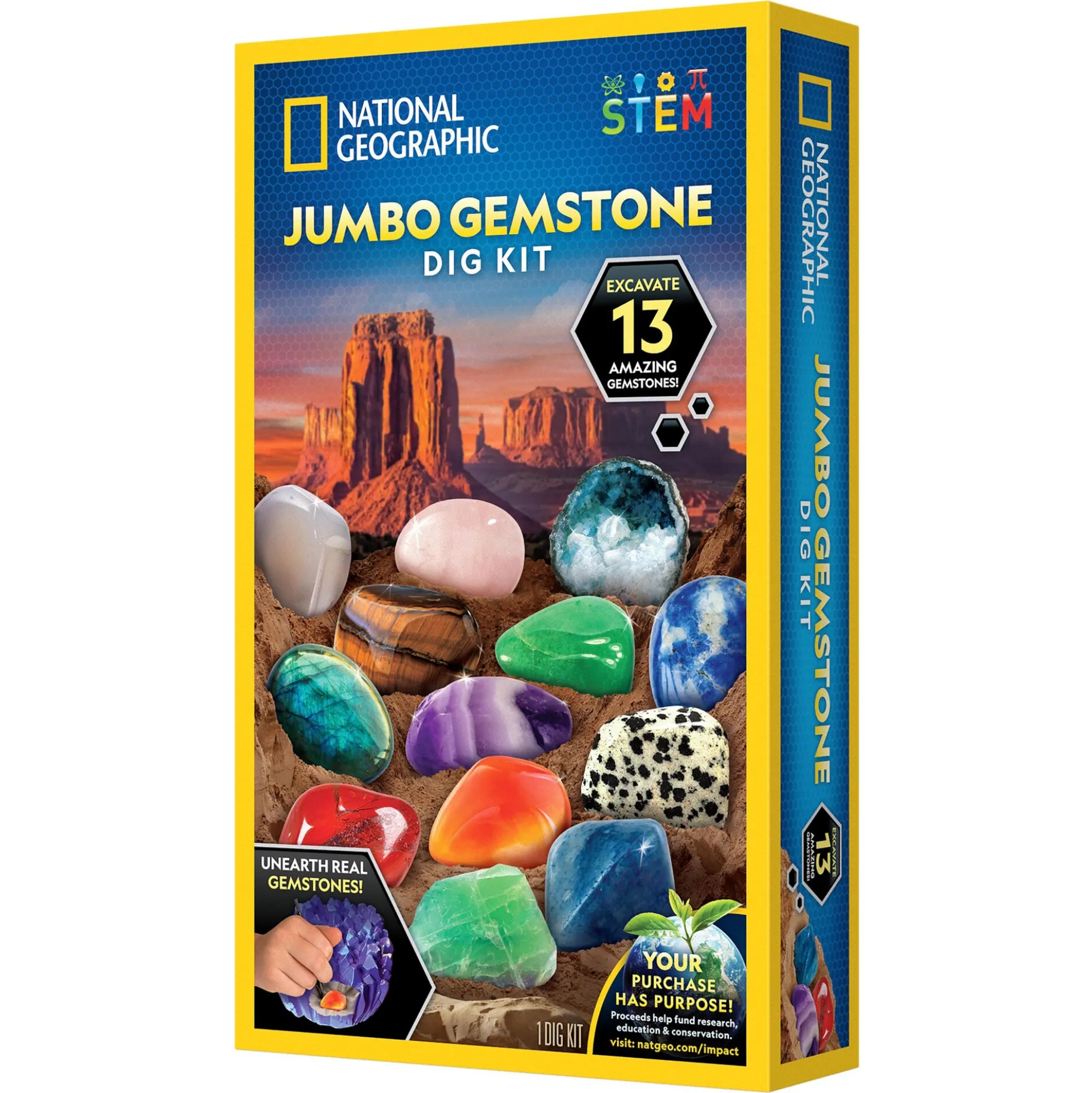 National Geographic jumbo ædelstens udgravningssæt med ægte ædelsten
