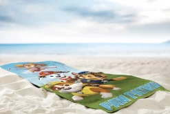 Paw Patrol håndklæde - 70x140 cm - 100% bomuld - Blødt badehåndklæde med Rubble, Skye, Chase og Marshall
