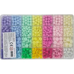 Pearl'n Fun perlemix med smileys, blomster og hjerter - 8-11 mm