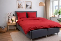 Pudebetræk 70x100 cm - 100% bomuldssatin - Gavlpude - Rødt jacquardvævet