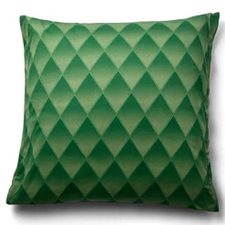 Pudebetræk 60x63 cm - 100% bomuldssatin - Grønt 3D harlekinmønster