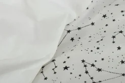 Pudebetræk 60x63 cm - 100% Bomuld - Zodiac white - Vendbart med stjerner