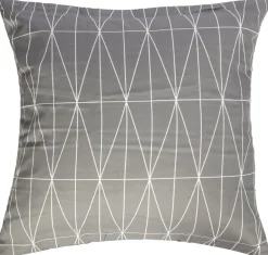 Pudebetræk 60x63 cm - Graphic harlekin - Grå - 100% Bomuldssatin