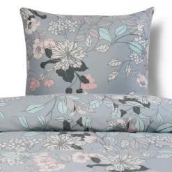 Pudebetræk 60x63 cm - Microfiber - Støvet grønt blomstret print