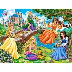 Puslespil med prinsesser i haven - 180 brikker