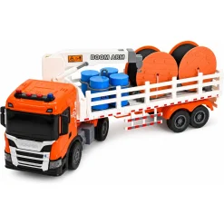 Scania lastbil med kran og tilbehør, lys og lyd - 41x9,5x15 cm
