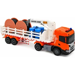 Scania lastbil med kran og tilbehør, lys og lyd - 41x9,5x15 cm