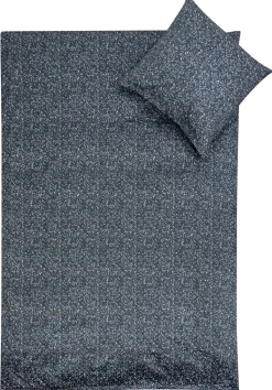 Sengetøj med marble design - 100% bomuldssatin - Babysengetøj 70x100 cm - Mørkeblå