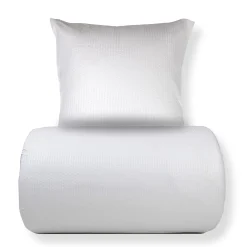 Sengetøj 140x200 cm - Bæk og bølge - Microfiber - Hvid krep