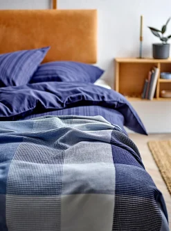 Sengetøj 140x220 cm - 100% Damaskvævet bomuldssatin - Södahl Noble - Blåt
