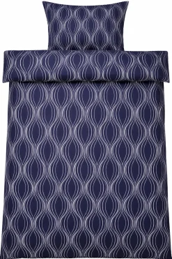 Sengetøj 140x220 cm - Microfiber - Blåt wave print