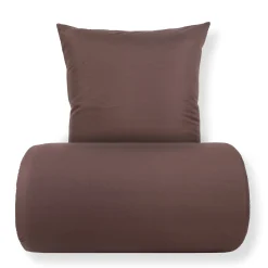 Sengetøj 140x220 cm - Microfiber - Ensfarvet brun