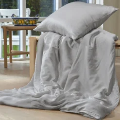 Silke sengetøj 240x220 cm - Gråt sengetøj - King size - 100% Silke - Butterfly Silk