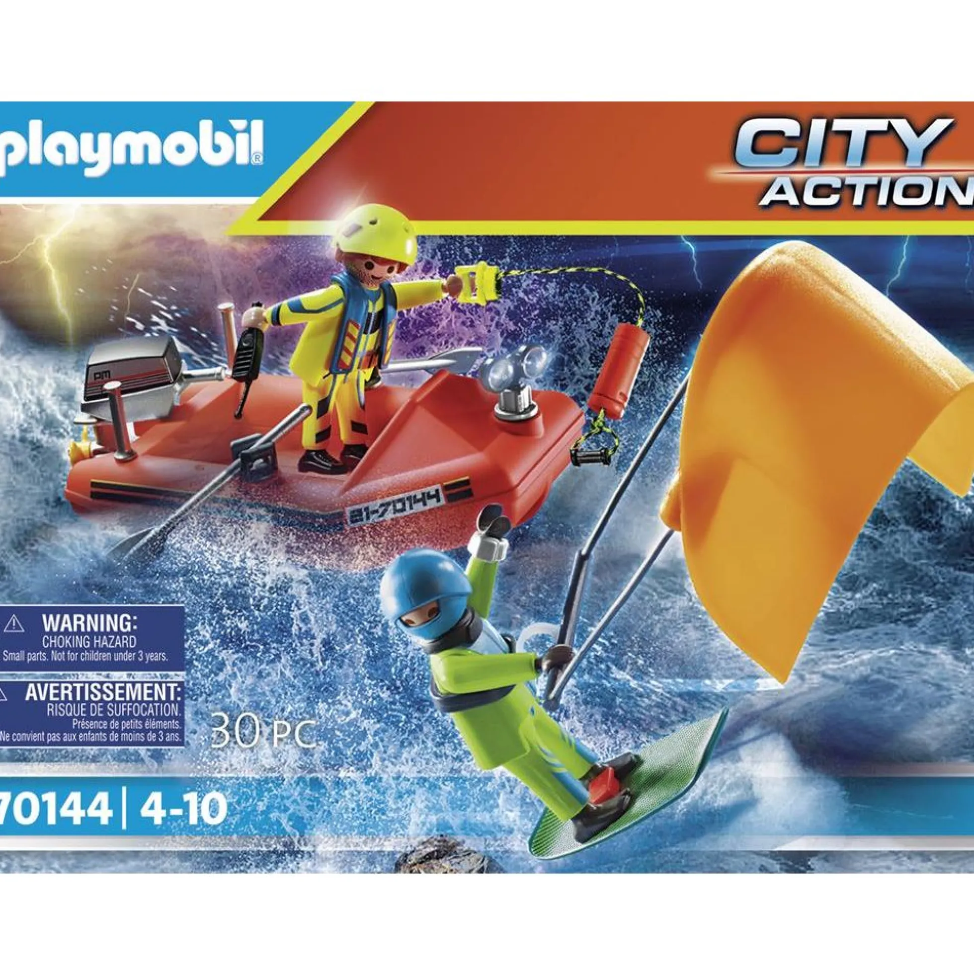 Skibsredning: Kitesurferredning med båd - PLAYMOBIL City Action