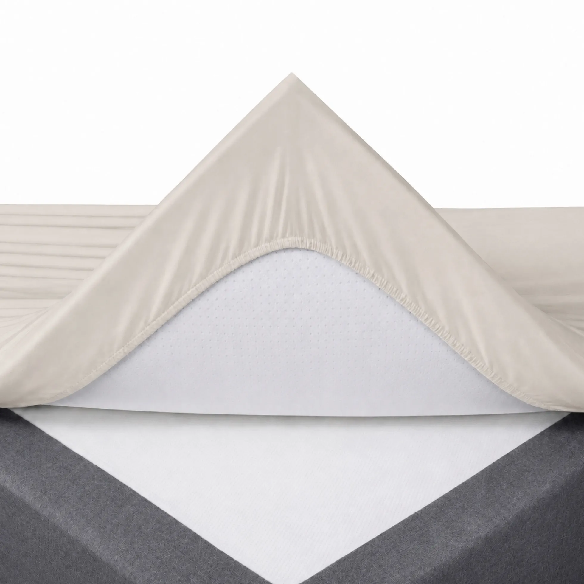 Splitlagen - U-split - 160x200 cm - Sandfarvet - 100% Bomuld jersey lagen - Stræklagen til elevationsseng