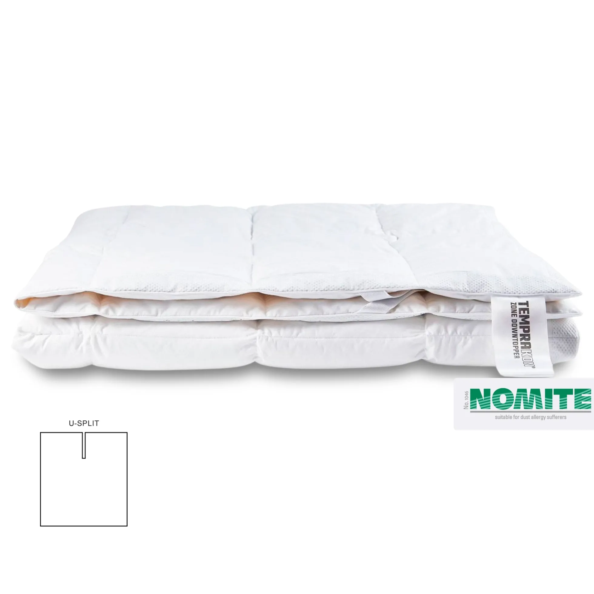 Temperatur regulerende U-Split Rullemadras - 180x200 cm - Downtopper Temprakon Fusion