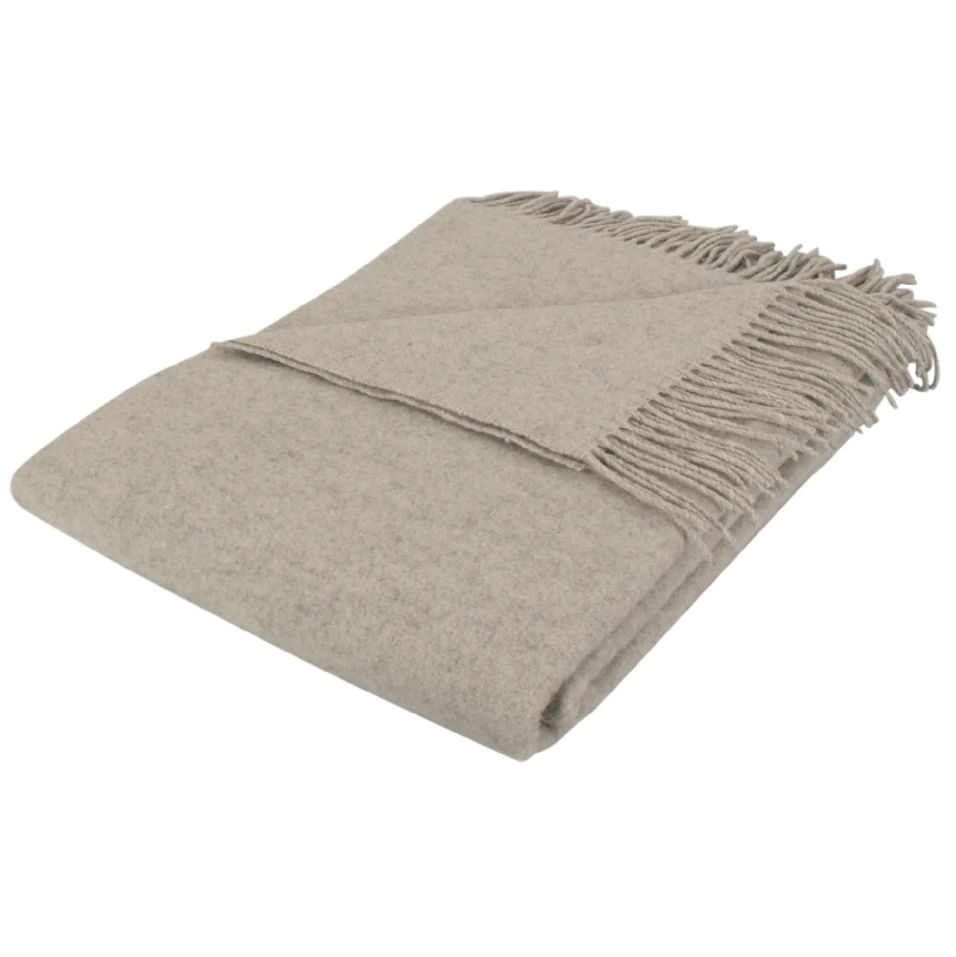 Uldplaid - 40% Cashmere - 130x200 cm - Ensfarvet lysegråt uldtæppe - By Borg plaid