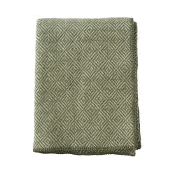 Uldplaid - 130x180 cm - Alpacauld/lammeuld - Diamonds Green
