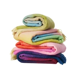 Uldplaid - 130x200 cm - 100% Lammeuld - Aurora Greenish Blue