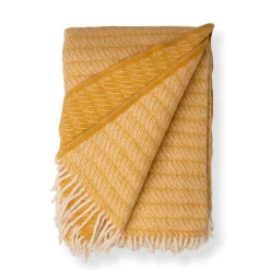 Uldplaid 130x200 cm - 100% Ren ny uld - Saga Honey