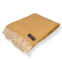 Uldplaid 130x200 cm - 100% Ren ny uld - Saga Honey